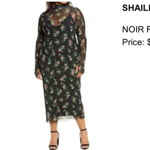 AFRM long sleeve sheer rose Shailene Dress